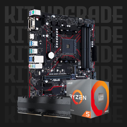 Kit Upgrade Processador AMD Ryzen™ 5 1600 AF + Placa Mãe Asus Prime B450M  GAMING/BR + Memória 8GB DDR4 | Oficina dos Bits