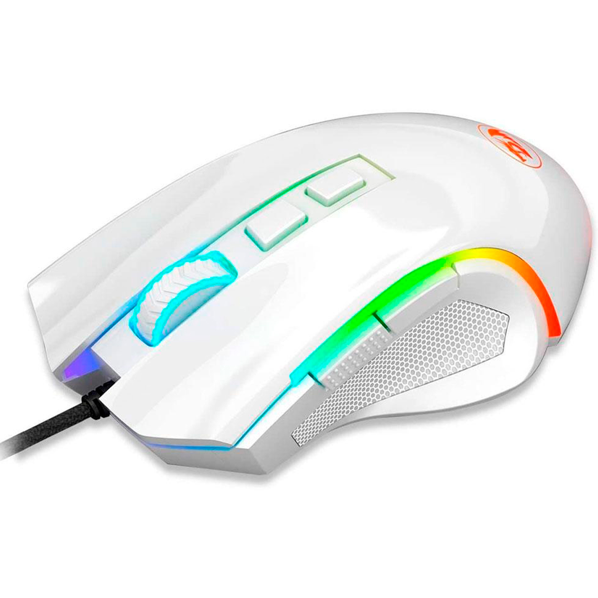 Mouse Gamer Redragon Griffin - 7200dpi - 6 Botões Programáveis - LED RGB - Lunar White - M607W