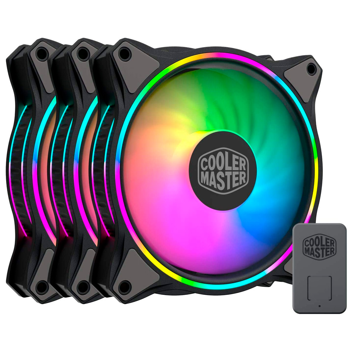 Kit MasterFan MF120 Halo RGB - 120mm - LED RGB - 3 em 1 - Cooler Master MFL-B2DN-183PA-R1