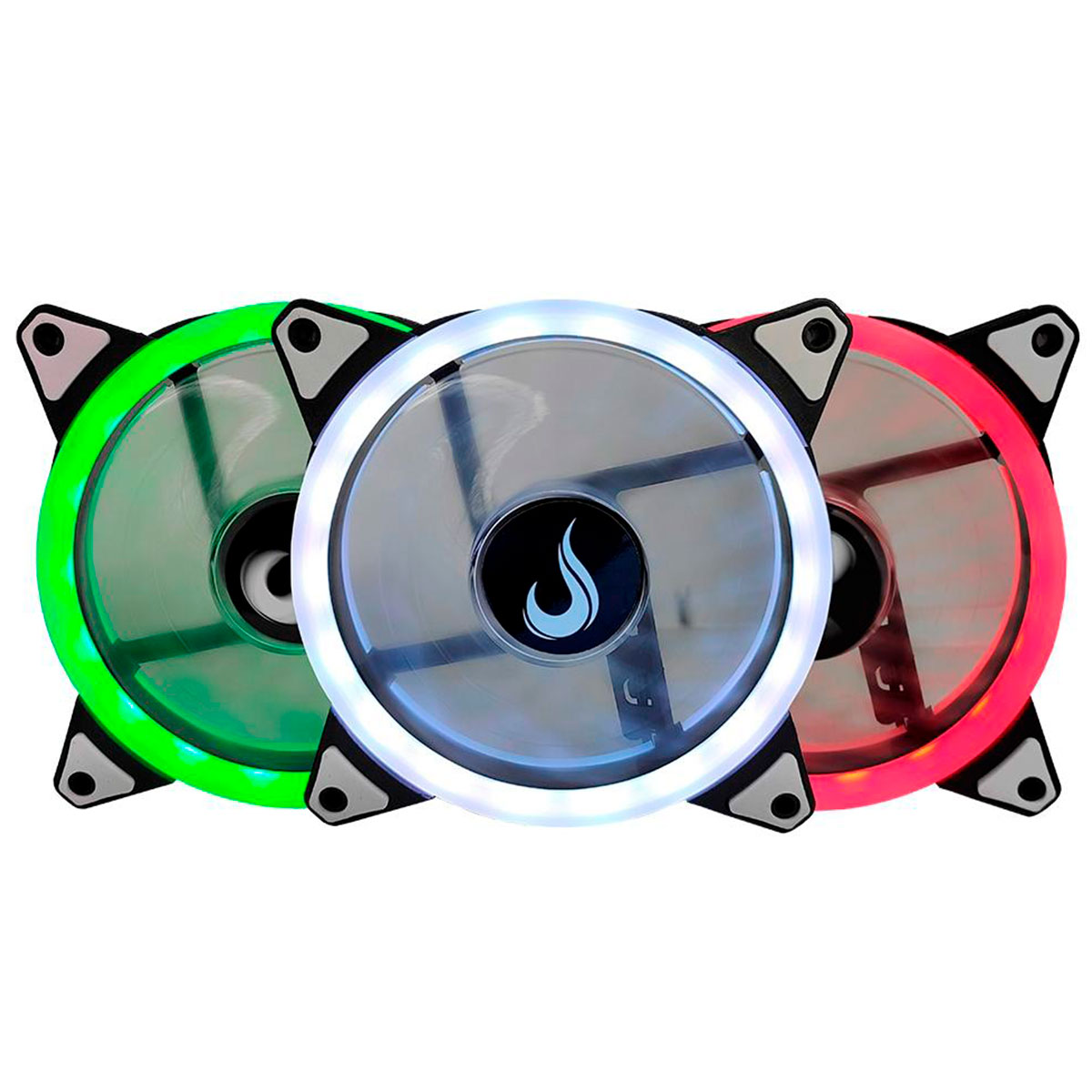 Kit 3 Coolers 120mm Rise Mode Smart - RGB - com Controle Remoto - RM-FN-02-RGB