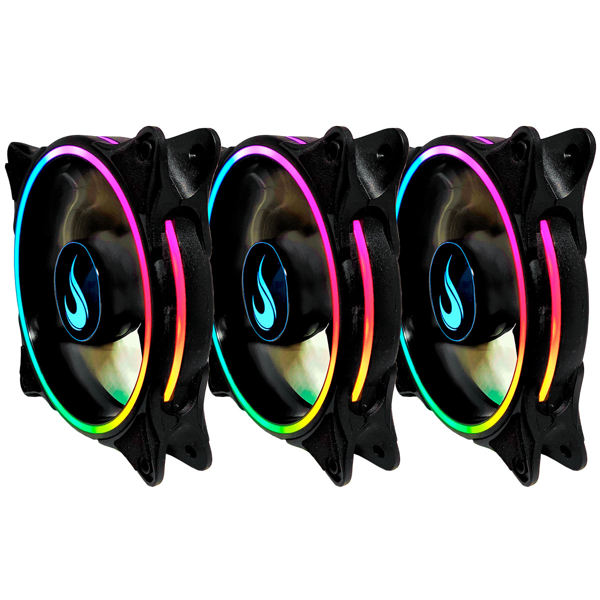 Kit 3 Coolers 120mm Rise Mode Laser RGB - RM-RGB-05-5V