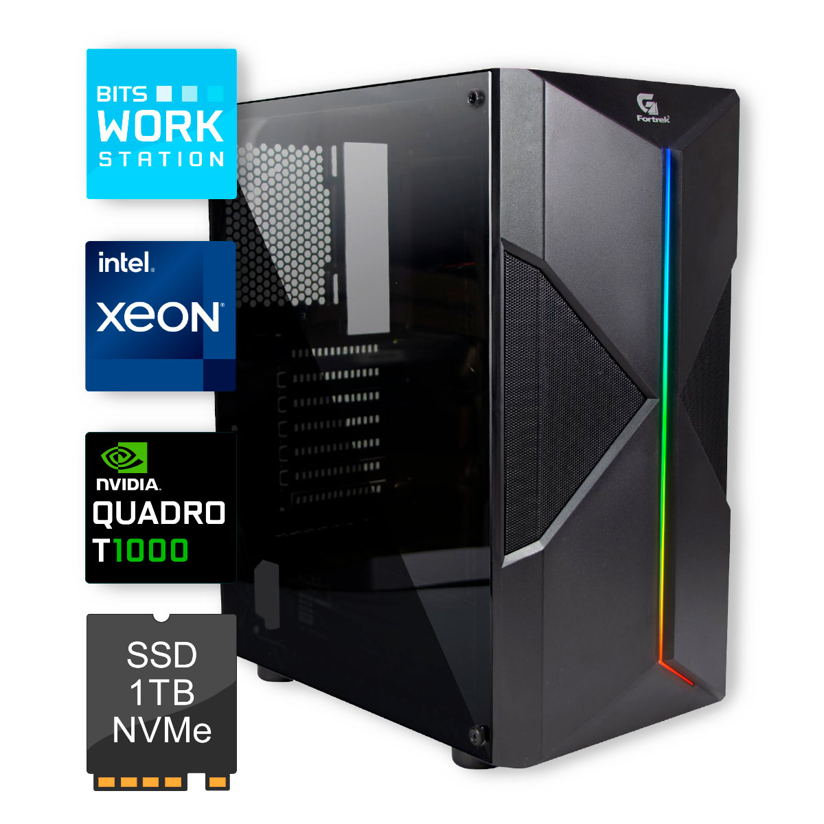 Computador WorkStation Bits 2025 - Intel® Xeon® E2324G, 32GB, SSD 1TB, Nvidia Quadro T1000 , Windows 11 Professional