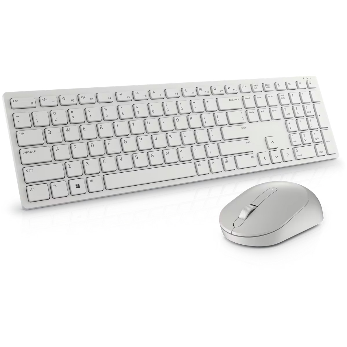 Kit Teclado e Mouse sem Fio Dell KM5221W Wireless Pro - ABNT2 - 1600dpi - Receptor USB - Branco Gelo