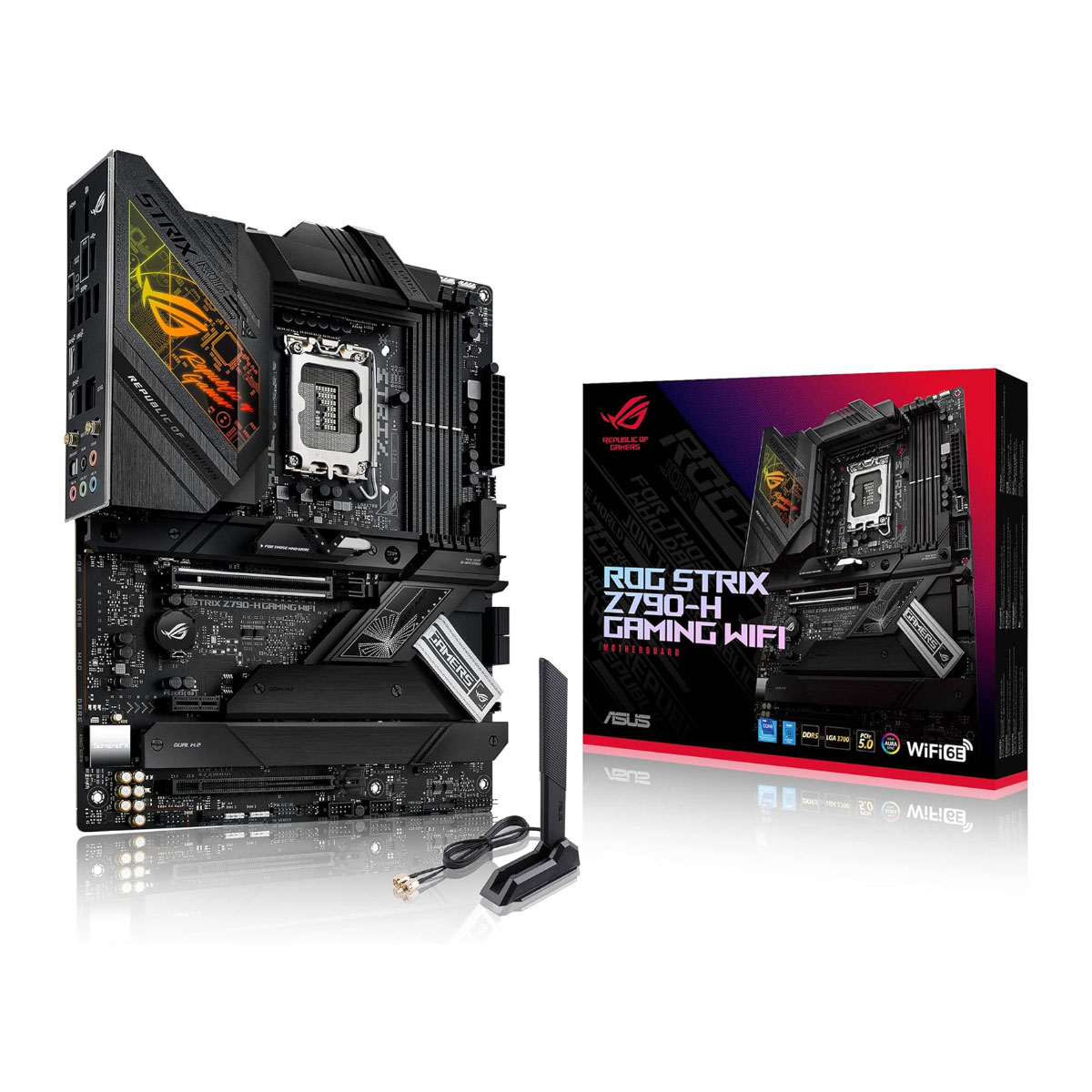 Asus Rog Strix Z790-H Gaming WiFi (LGA 1700 - DDR5 7800 O.C) - Chipset Intel Z790 - RGB - Wi-Fi 6E - Slot M.2 - ATX