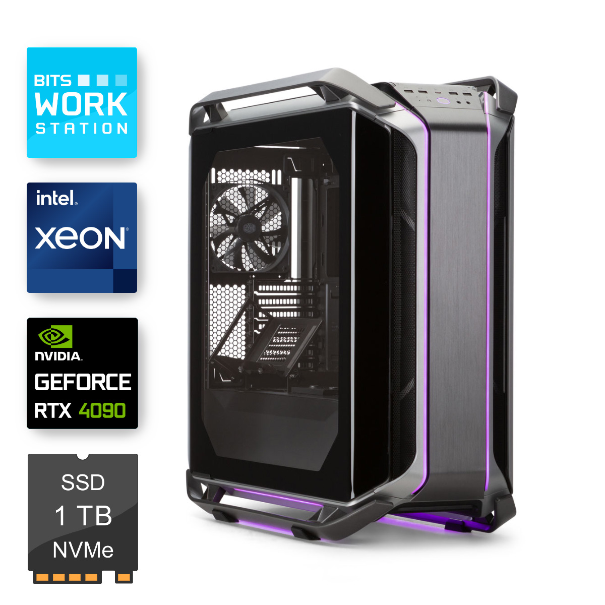 Computador WorkStation Bits 2025 - Intel® Xeon® E2324G, 32GB, SSD 1TB, Nvidia Geforce RTX 4090, Windows 11 Professional