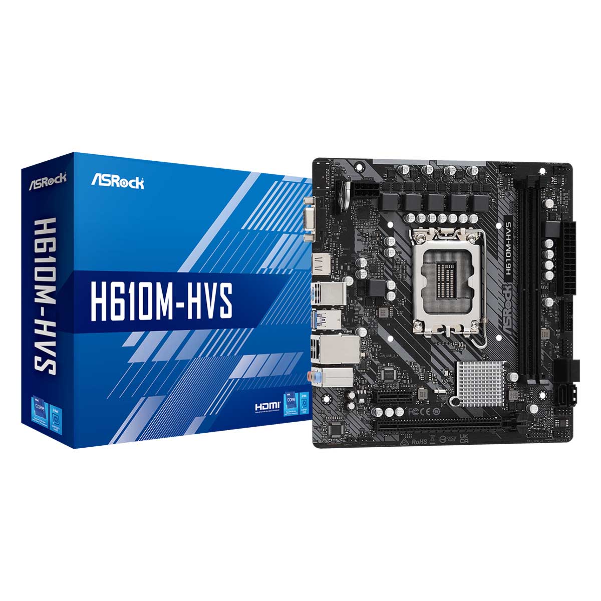 ASRock H610M-HVS - (LGA1700 - DDR4 3200 OC) - Chipset Intel H610 + Windows 10 Professional