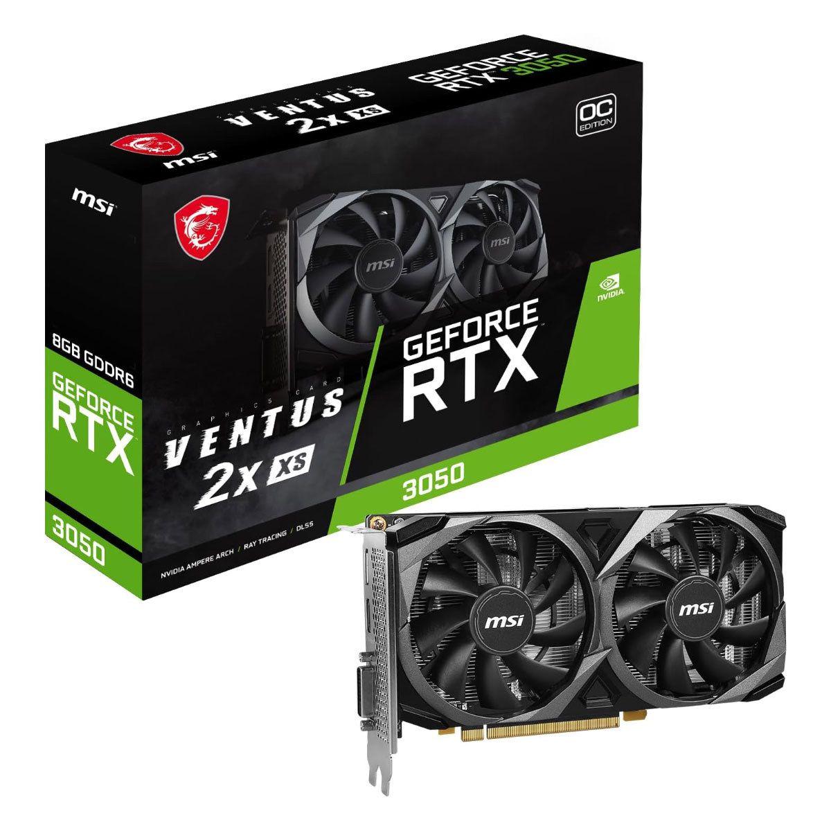 GeForce RTX 3050 8GB GDDR6 128bits - MSI Ventus 2X XS OC - 912-V809-4266