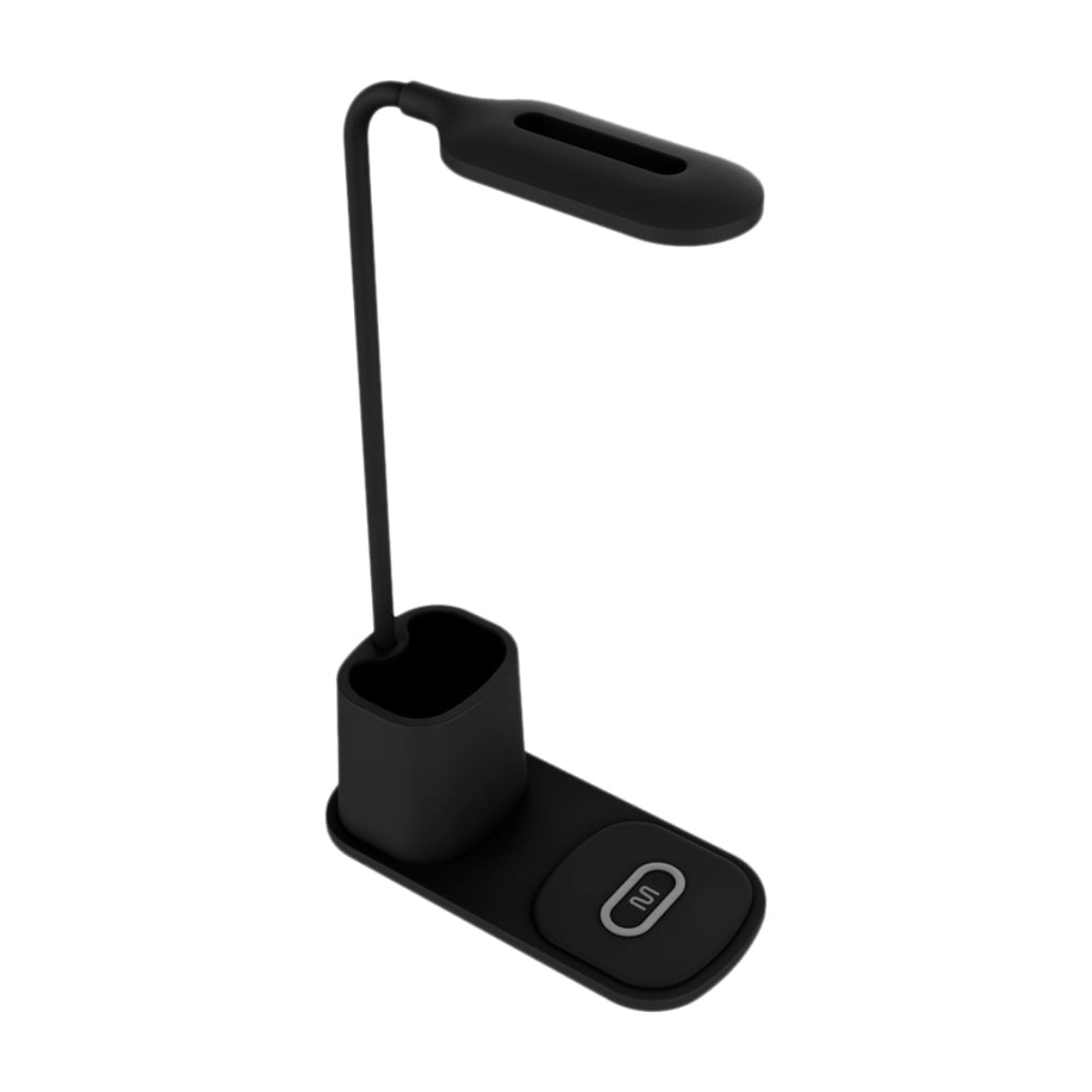 Luminária LED Multilaser com Carregador sem Fio - Porta Canetas - USB-C - Preta - CB171