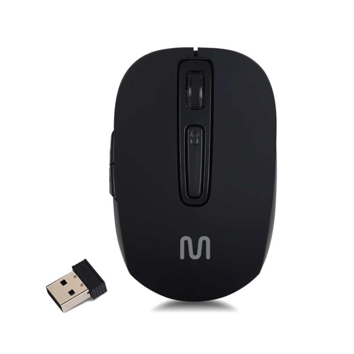 Mouse sem Fio Multilaser MO277 - Bateria de Litio Recarregável - 2.4GHz - 1600dpi - 6 Botões - Preto