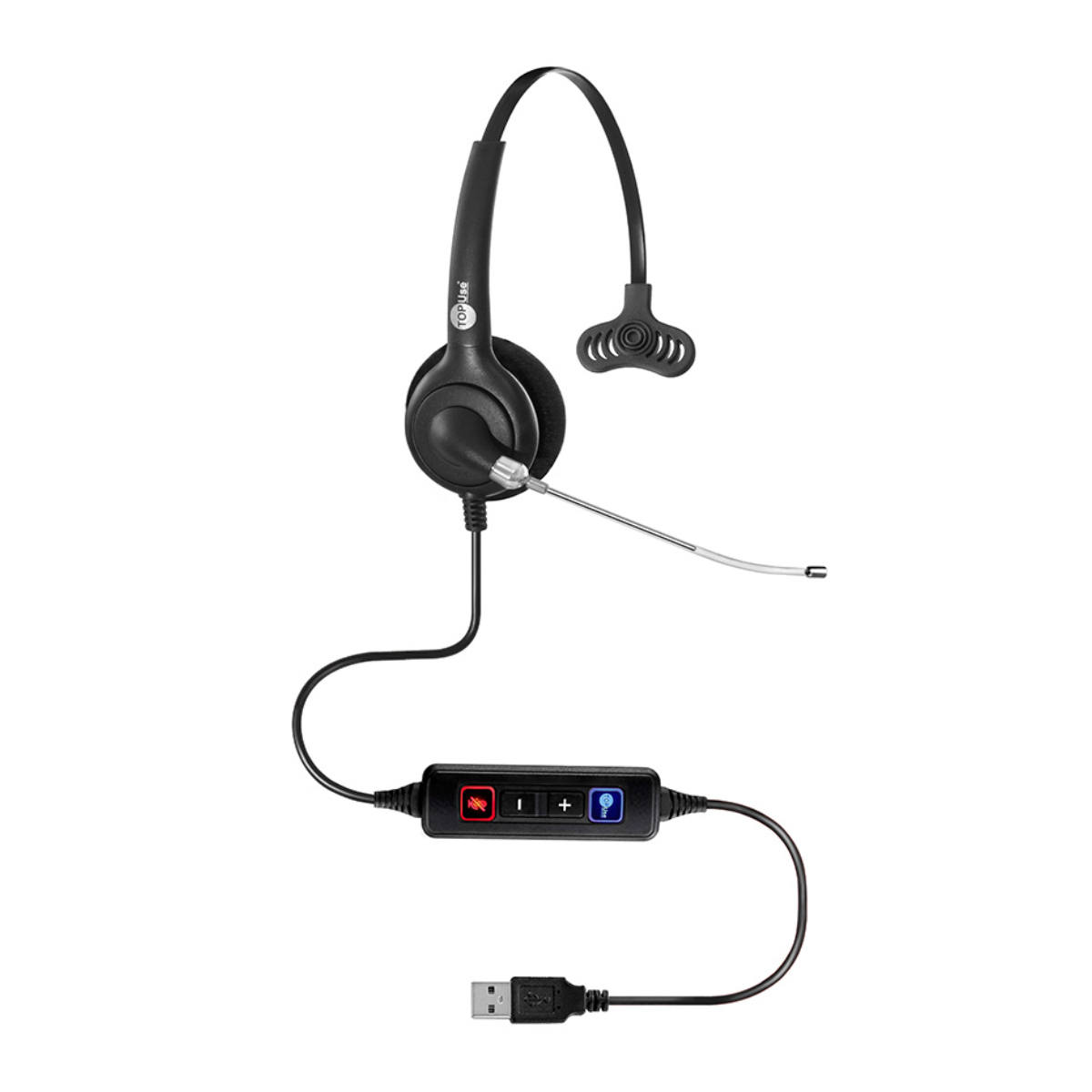 Headset Top Use FP-360 - Controle de Volume - Microfone Removível - USB - Preto