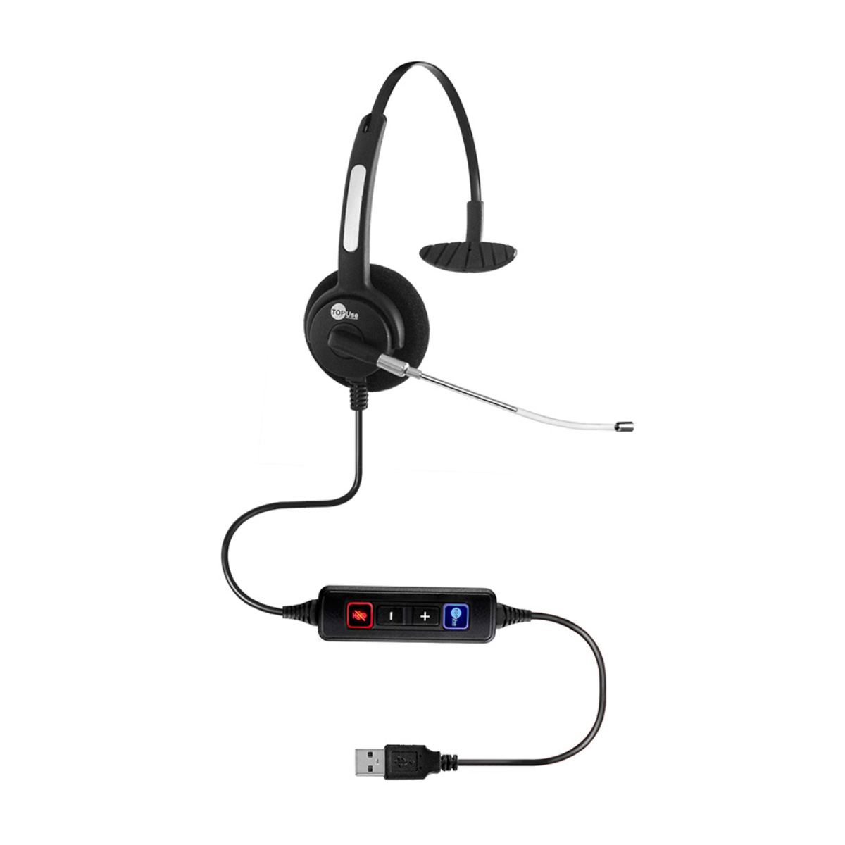 Headset Top Use HTU-310 - Controle de Volume - Microfone Removível - USB - Preto