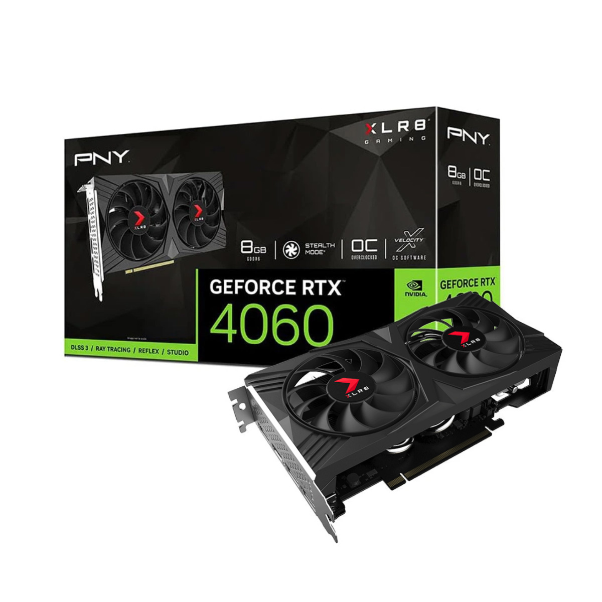 GeForce RTX 4060 8GB GDDR6 128bits - PNY XLR8 Gaming Verto OC Dual Fan - VCG40608DFXPB1-O