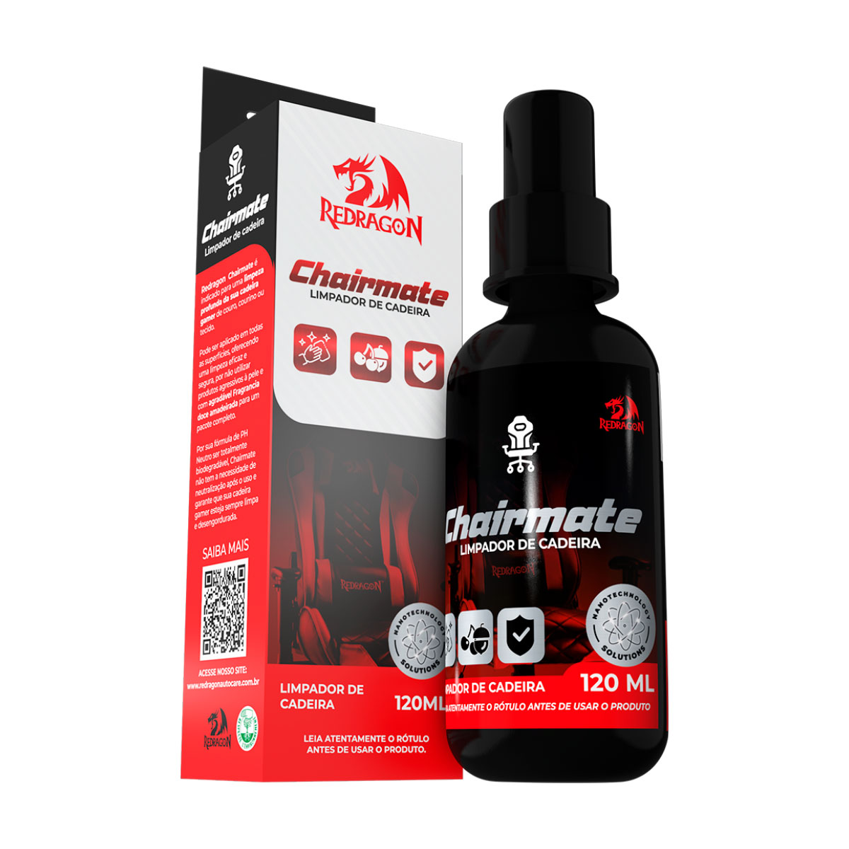 Solução para Limpeza de Cadeira Gamer Redragon Chairmate Nano - 120ml - Alto Poder de Limpeza