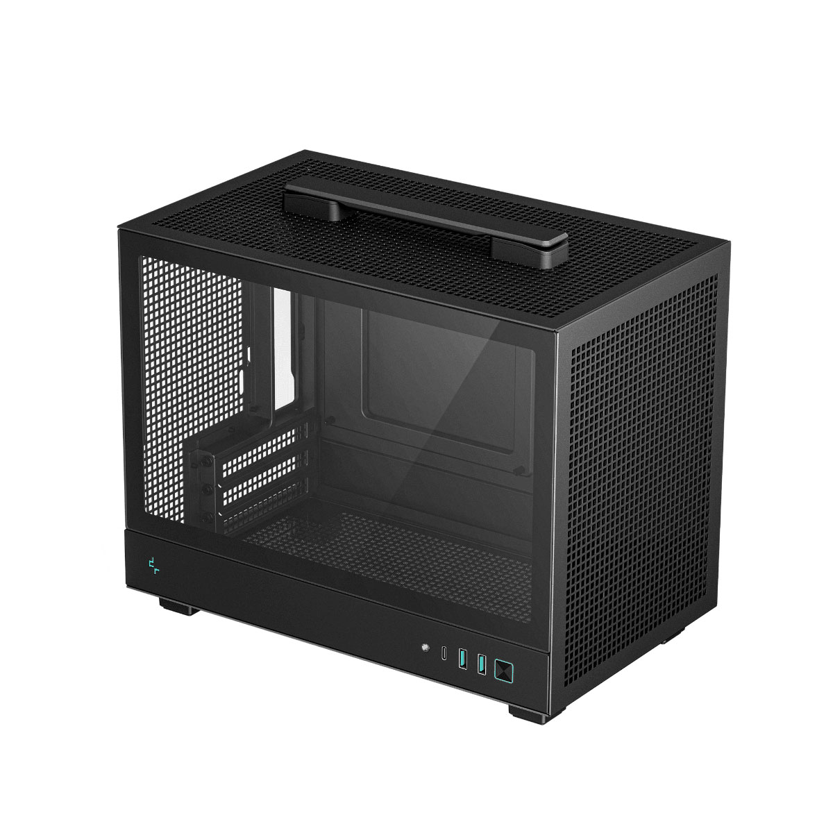 Gabinete DeepCool CH160 - Lateral em Vidro Temperado - Mini ITX - Alça para transporte - Preto - CH160-BKNGI0-G-1