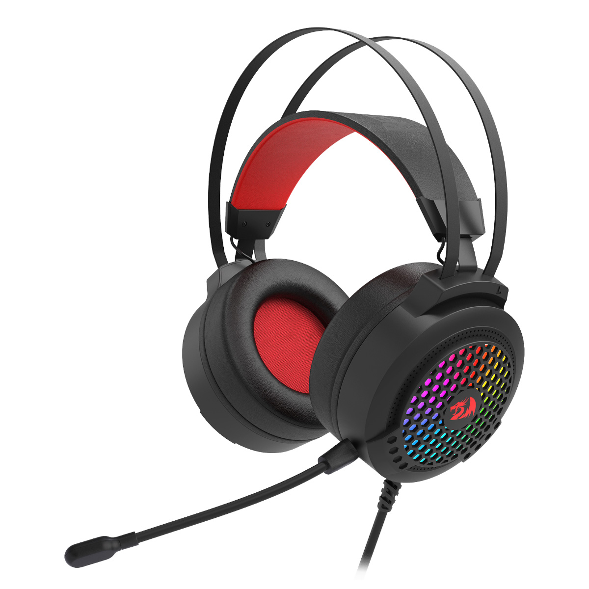 Headset Gamer Redragon Carmen - com Microfone - Iluminação RGB - Conector P2 e USB para Energia - Preto - H261