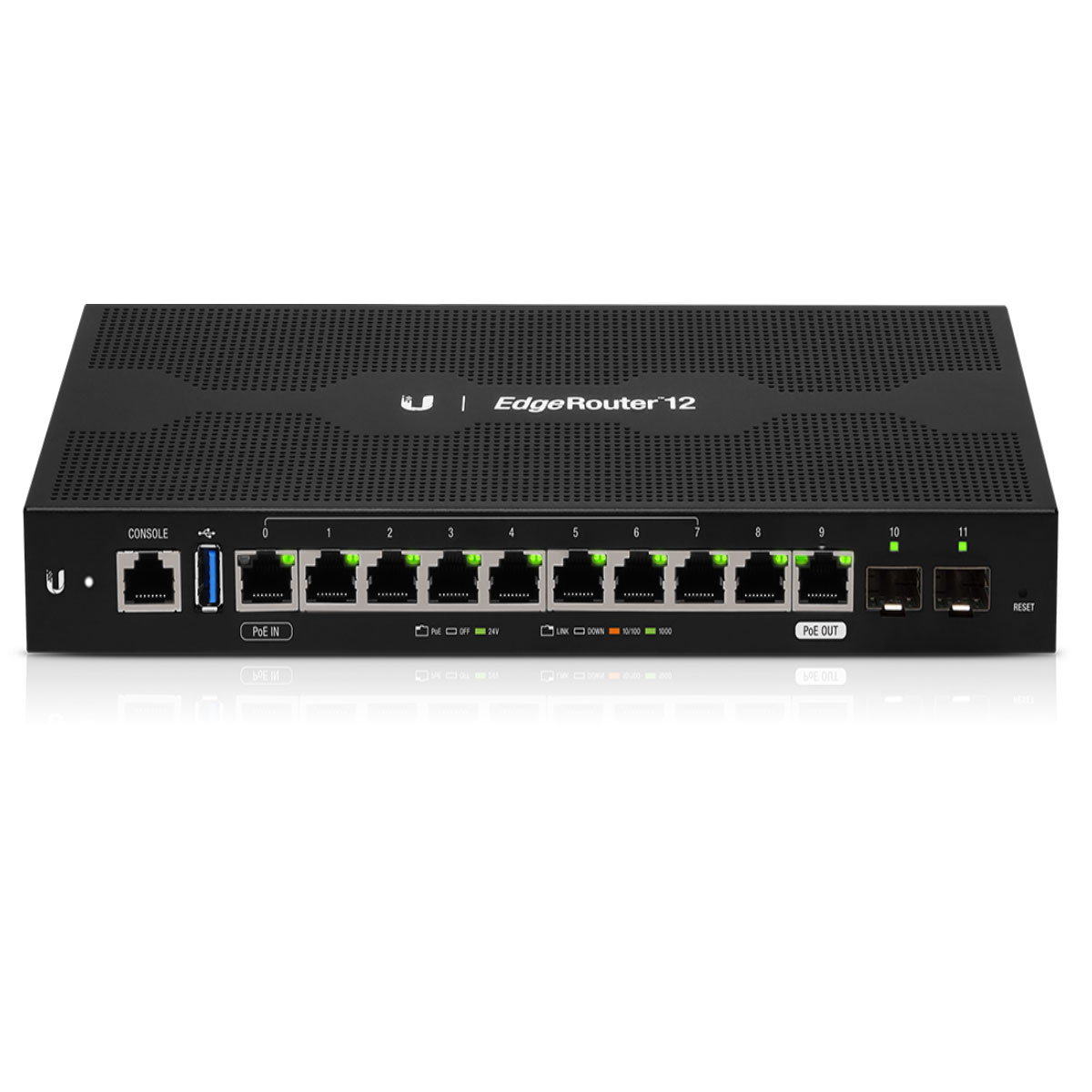 Roteador Ubiquiti EdgeRouter - 10 portas Gigabit - 2 portas SFP - 24V PoE Passivo - ER-12