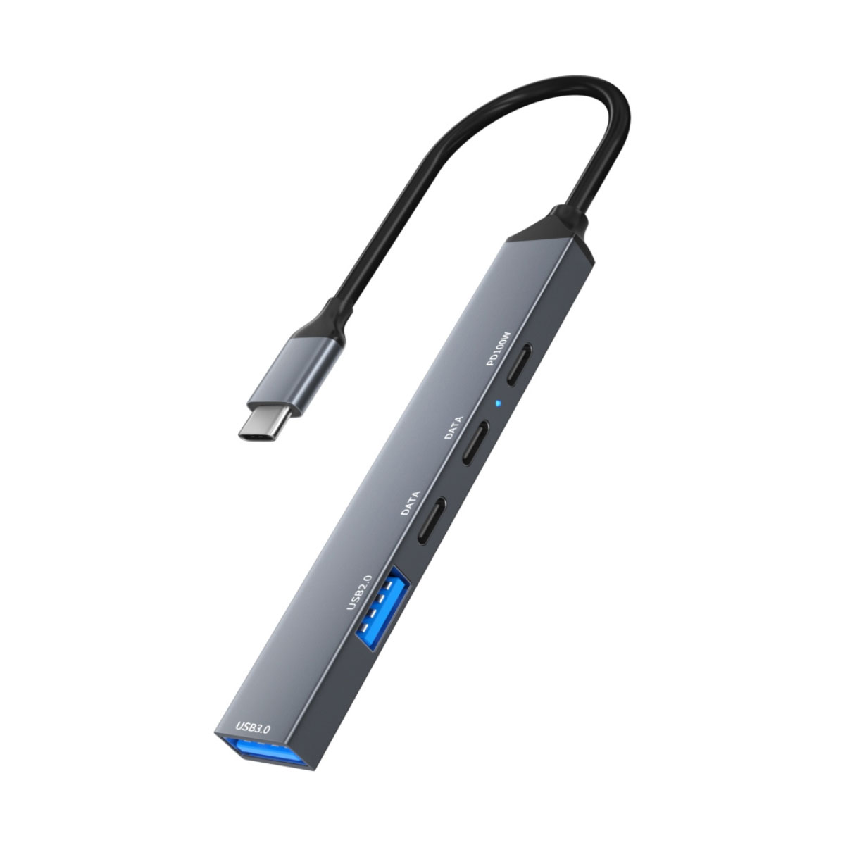 HUB USB-C - 5 portas USB 3.0, USB-C e PD100W - Shinka ADS-809