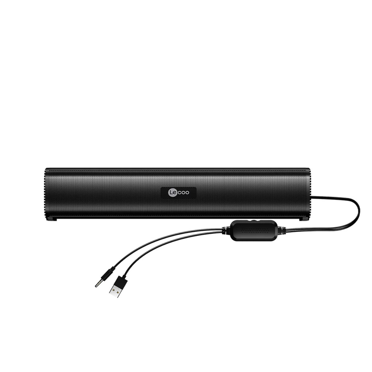 Soundbar Lecoo 2.0 DS107 - Portátil - 6W - Design compacto - Conector P2 e Energia USB - Preto