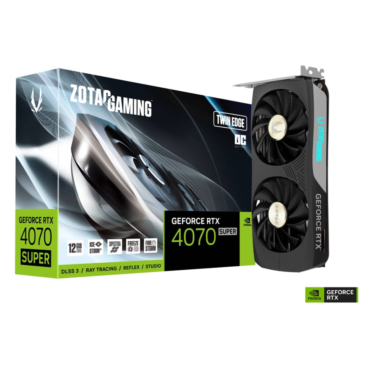 GeForce RTX 4070 Super 12GB GDDR6X 192bits - Zotac Twin Edge OC - ZT-D40720H-10M