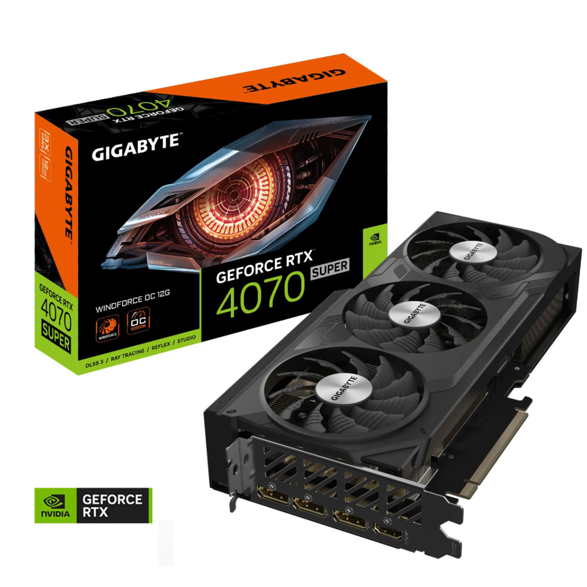 GeForce RTX 4070 Super 12GB GDDR6X 192bits - Gigabyte WindForce OC - GV-407SWF3OC-12GDD