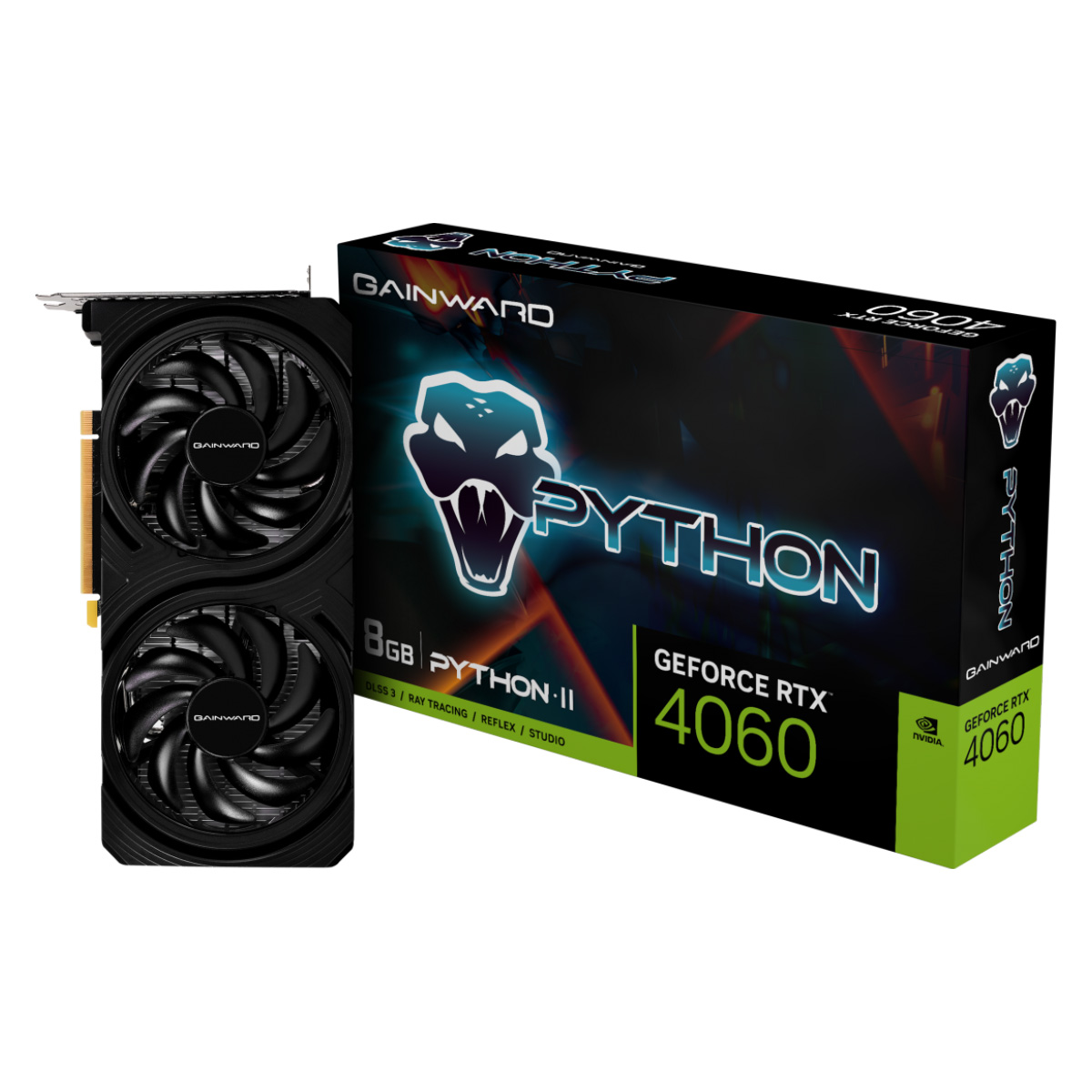 GeForce RTX 4060 8GB GDDR6 128bits - Phyton II - Gainward - NE64060019P1-1070V