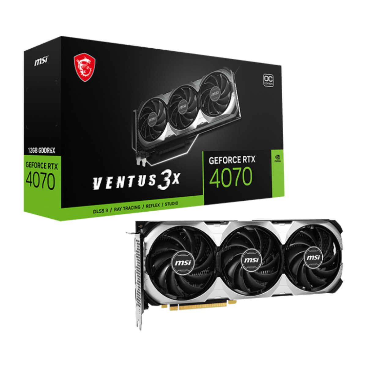 GeForce RTX 4070 12GB GDDR6 192bits - MSI - Ventus 3X E1 OC Edition - 912-V512-027