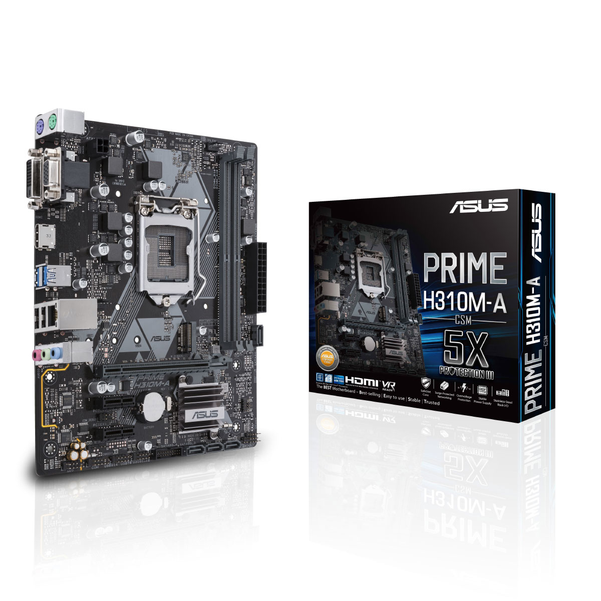 Asus Prime H310M-A (LGA 1151 - DDR4 2666) Chipset Intel H310 - 8ª Geração - USB 3.1 - Slots M.2 - Micro ATX