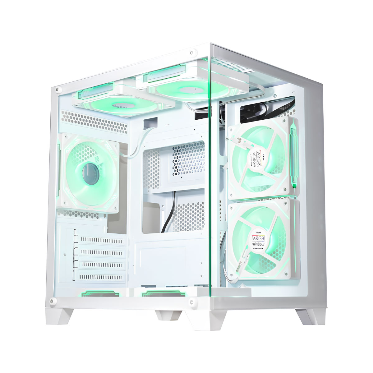 Gabinete Gamer Aquário K-Mex W305 - Vidro Temperado - Micro ATX - Branco - CGW305RH002CB0X