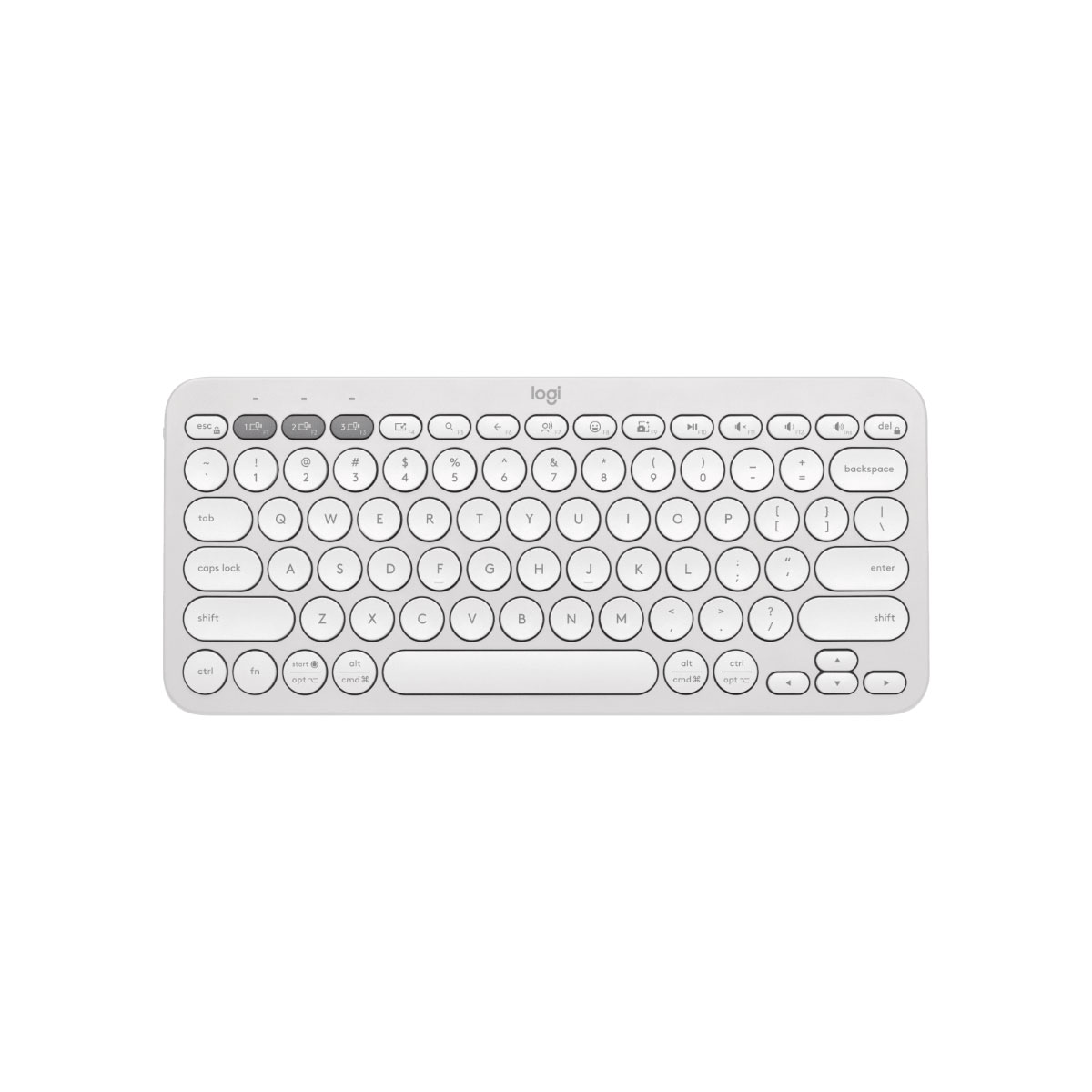 Teclado sem Fio Logitech Pebble Keys 2 K380S - Padrao US - Branco - Bluetooth - Logi Bolt - 920-011790