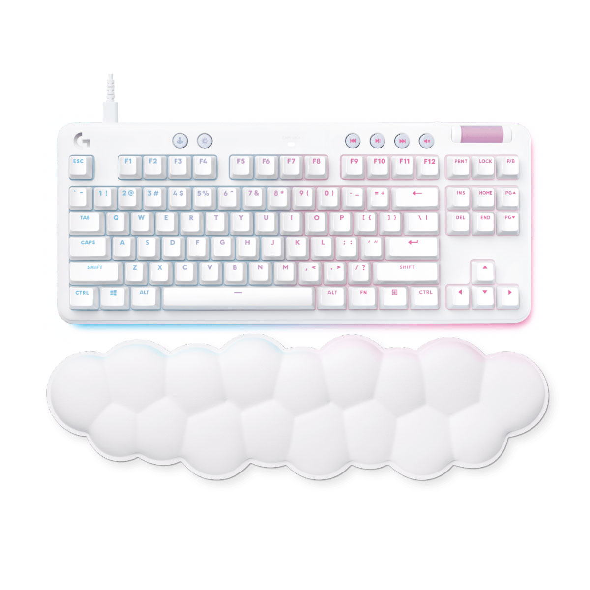 Teclado Mecânico Gamer Logitech G713 - TKL - RGB LightSync - ABNT - Switch GX Brown Tactile - Branco - 920-010701