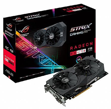 AMD Radeon RX 470 4GB GDDR5 256bits - Overclock Edition - Asus STRIX-RX470-04G-GAMING  Asus STRIXRX470O4G-GAMING - Oficina dos Bits Placa de Vídeo