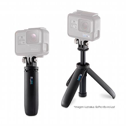 Câmera Digital - Suporte Shorty para GoPro AFTTM-001 - 2 em 1: Minibastão Extensor e Tripé - Preto