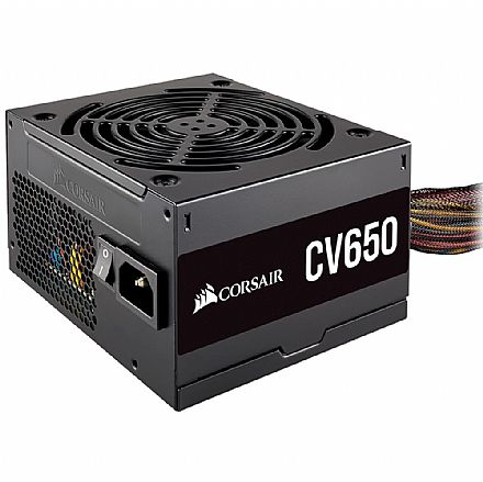 Fonte - Fonte 650W Corsair CV650 - PFC Ativo - 85% Eficiência - 80 PLUS® Bronze - CP-9020211-BR