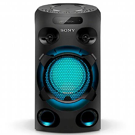 Home Theater - Mini System Sony Muteki MHC V02 - USB, Bluetooth, Wireless Party - Karaokê - Entrada para Guitarra e Microfone - Super Graves