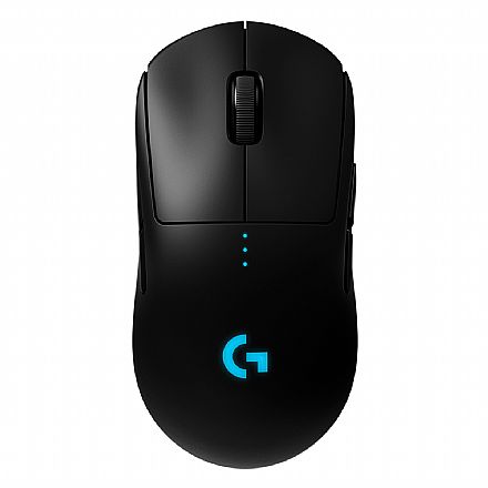 Mouse - Mouse Gamer Sem Fio Logitech G Pro - RGB - 25.600dpi - Sensor HERO 25K - 8 Botões - Receptor sem fio LightSpeed - 1ms - 910-005271