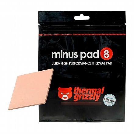 Pasta térmica - Pad Térmico Thermal Grizzly Minus Pad 8 - Ultra High Performance - 30 x 30 x 1.5mm - TG-MP8-30-30-15-1R