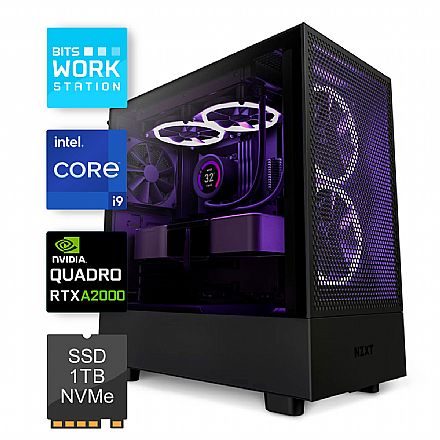 Computador Workstation - Computador WorkStation Bits 2025 - Intel® Core i9 12900KF, RAM 64GB, SSD 1TB, Nvidia RTX A2000, Windows 11 Professional