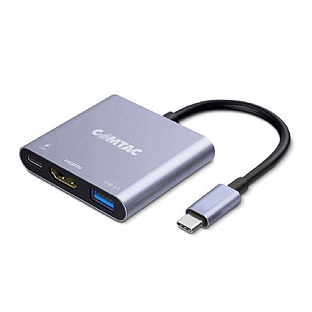 Cabo & Adaptador - Adaptador Conversor USB-C para HDMI - USB 3.0 - USB-C - Compatível com PC, Mac e IPad - Comtac 20119405