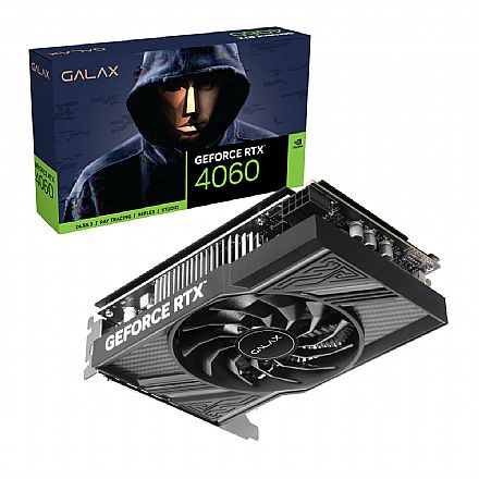 Placa de Vídeo - GeForce RTX 4060 8GB GDDR6 128bits - Galax 1-Click OC - 46NSL8MD8ZOC