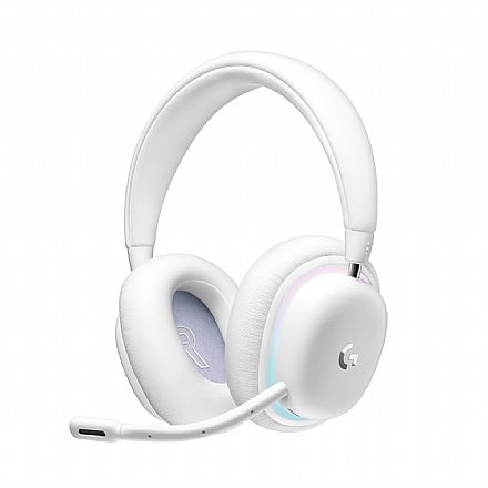 Fone de Ouvido - Headset Gamer Sem Fio Logitech G735 - Coleção Aurora - Drivers 40mm - USB LightSpeed ou Bluetooth - RGB - Branco - 981-001082