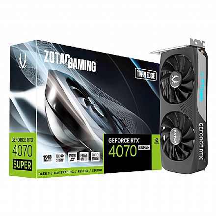 Placa de Vídeo - GeForce RTX 4070 Super 12GB GDDR6X 192bits - Zotac Twin Edge - ZT-D40720E-10M