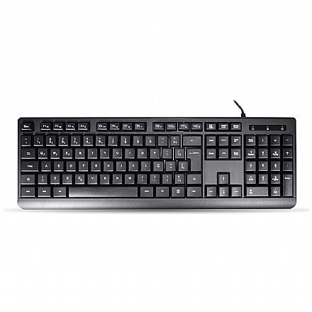 Teclado - Teclado USB Multimidia K-Mex KM-D128 - ABNT2 - Preto