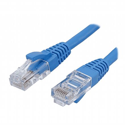 Cabo de rede - Cabo de Rede UTP (Patch Cord) RJ45 Cat 6 - 2.5 metros - Certificação Anatel - Azul - Seclan CY-5128-CAT6-2.5M-BL