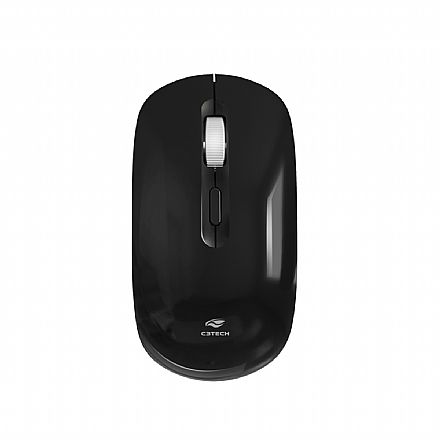 Mouse - Mouse sem Fio C3Tech M-W80BK - Bateria Recarregável - 2.4GHz - 1600dpi - Preto