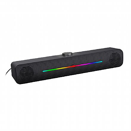 Caixa de Som - Soundbar Gamer C3Tech - 6W - LED RGB - Conector P2 e Energia USB - SB-50BK