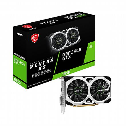 Placa de Vídeo - GeForce GTX 1650 4GB GDDR6 128bits - MSI VENTUS D6 XS 4G OCV3 912-V812-003