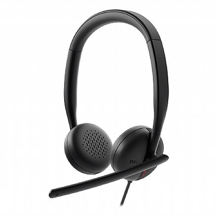 Fone de Ouvido - Headset Dell WH3024 - Controle de Volume - Cancelamento de Ruído Ativo por IA - USB-C e USB - Preto - Outlet - Garantia 90 dias