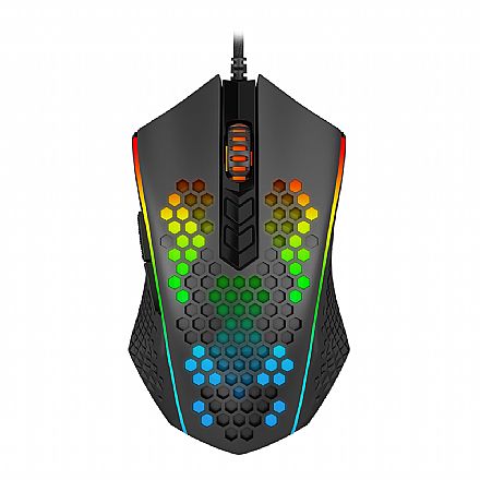 Mouse - Mouse Gamer Redragon Memeanlion Honeycomb - 12400dpi - 7 Botões Programáveis - Iluminação RGB - Preto - M809-K