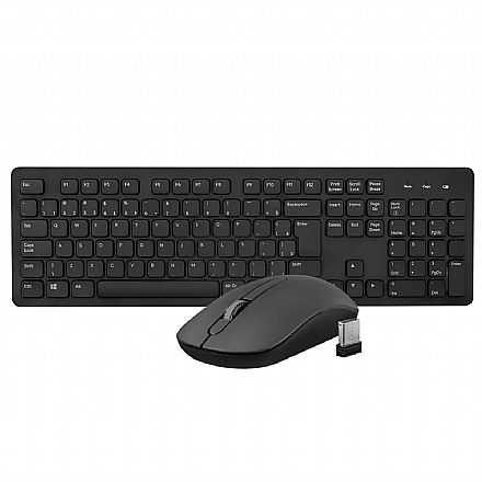 Kit Teclado e Mouse - Kit Teclado e Mouse sem Fio Akko AKP104 - ABNT2 - 1000dpi - Preto