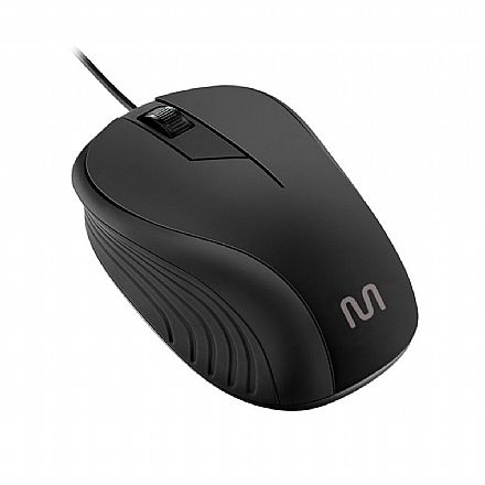 Mouse - Mouse Multilaser MO222 - 1200dpi - Textura emborrachada - Preto